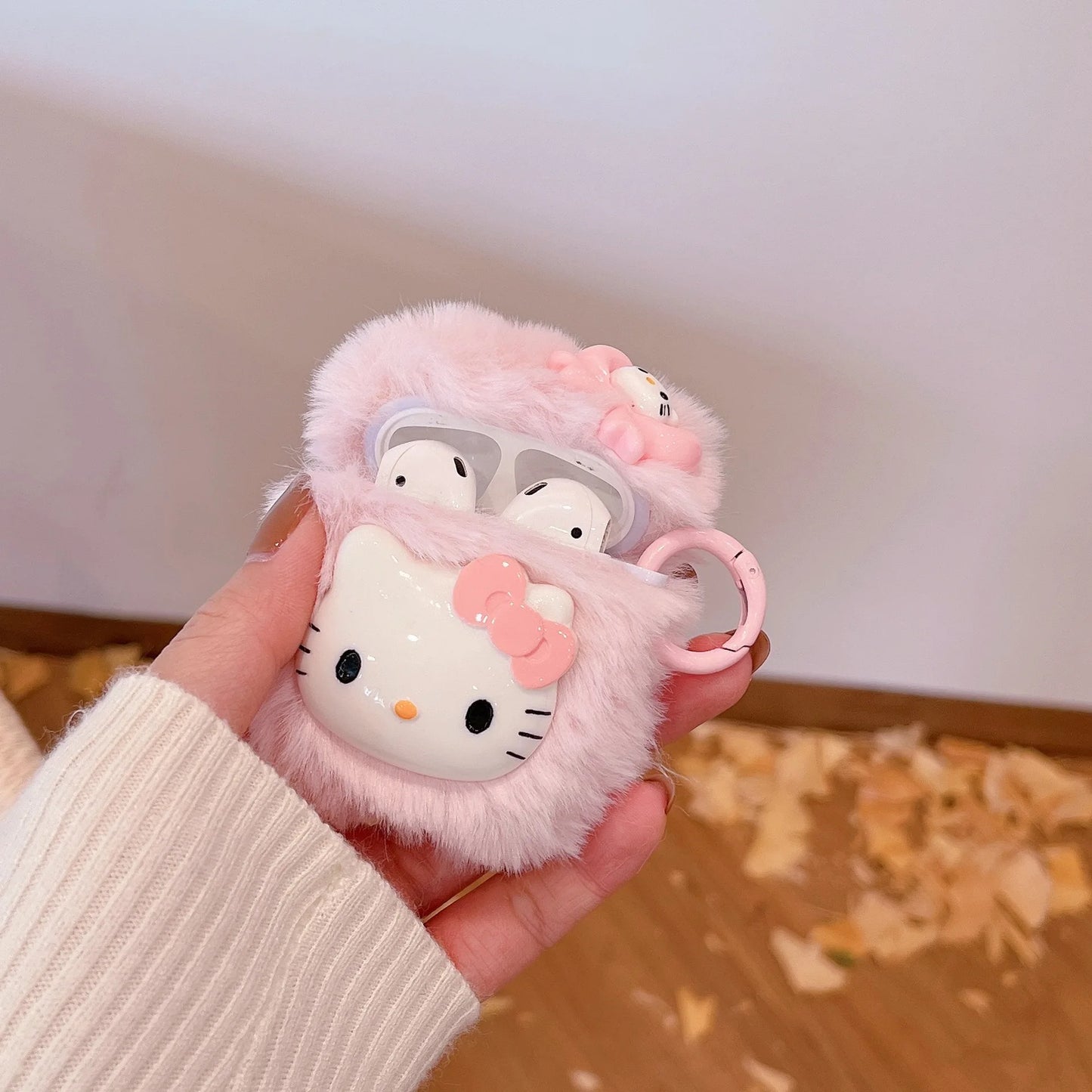 Hello Kitty Pink for Airpods Pro 2 Case,Plush Anime Earphone Cover for Airpods Pro Case/Airpods 3 Case/Airpods 1/2 Case
