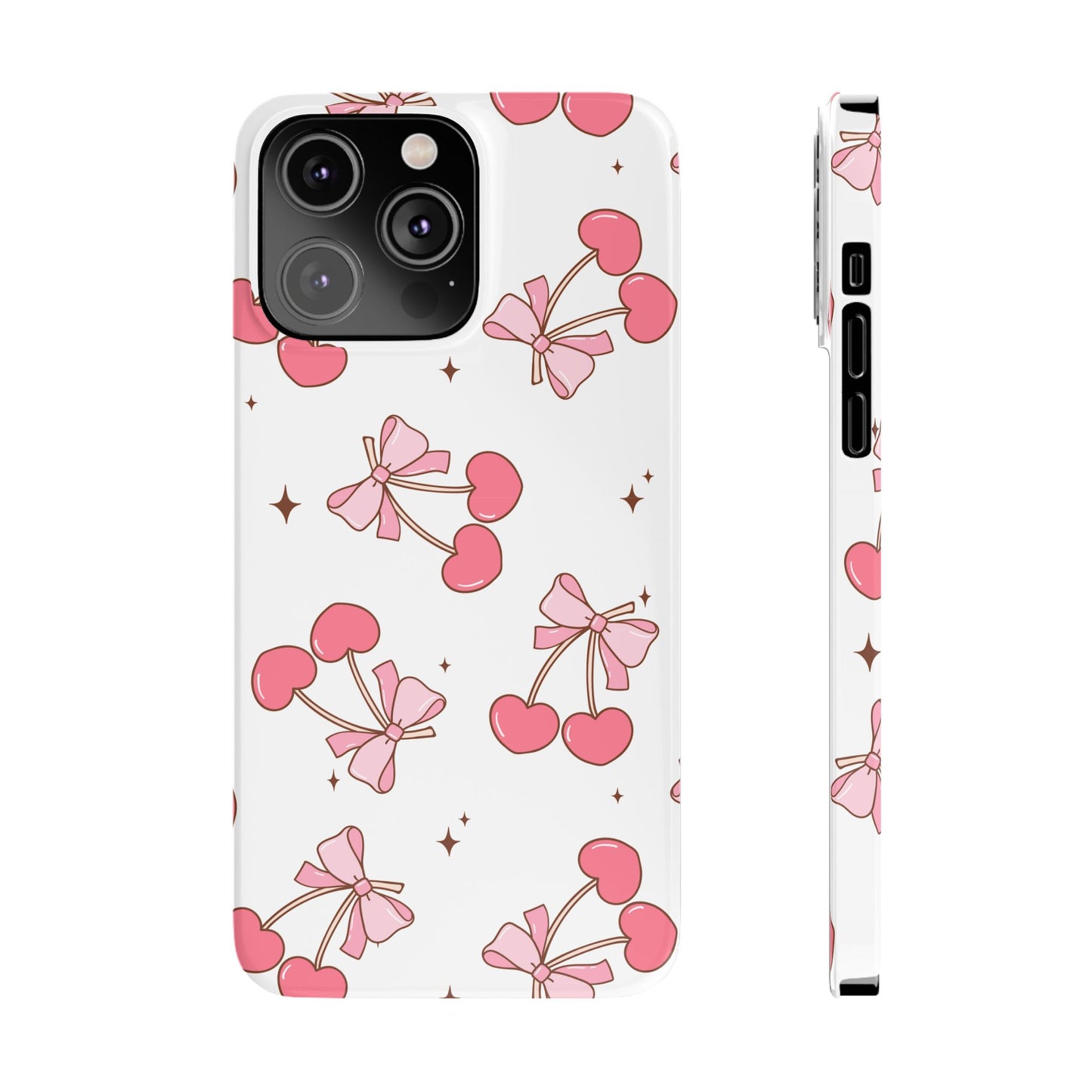 Charming Cherry Bow | Slim Phone Case