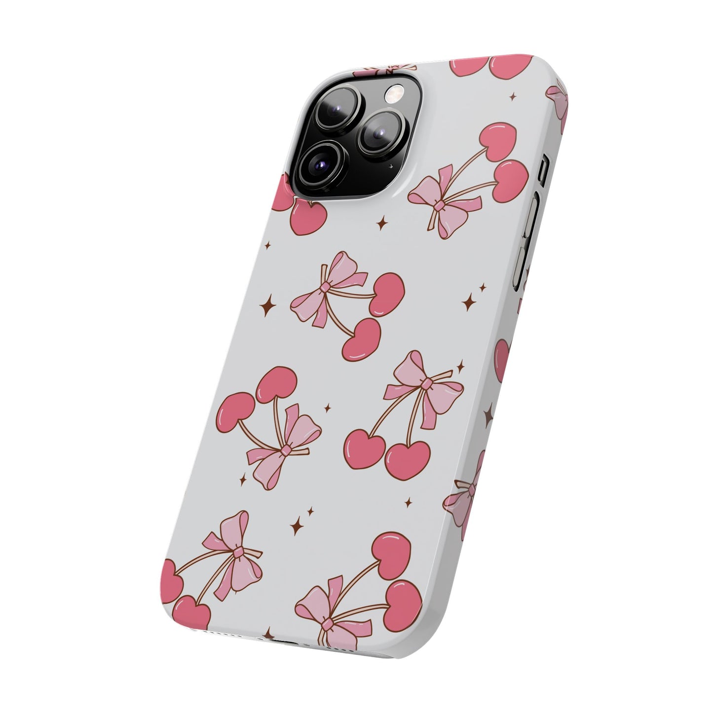 Charming Cherry Bow | Slim Phone Case