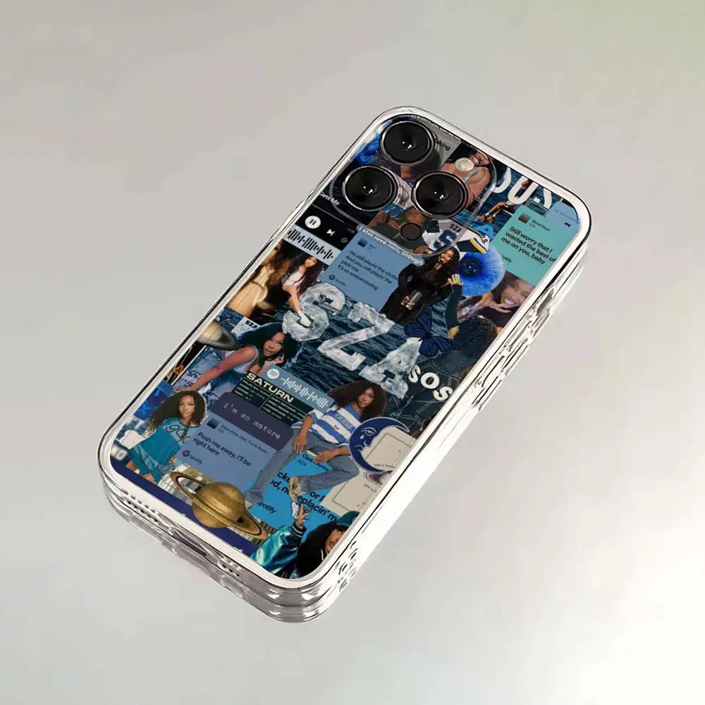 Singer S-SZA lana Phone Case For iPhone 16,15,14,13,12,11 Plus,Pro,Max,XR,XS,X,7,8 SE,Mini Transparent Silicone Soft