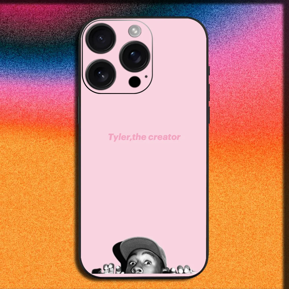 Rapper T-Tylers The Creator Phone Case For iPhone 16,15,14,13,12,11,Pro,XS,Max,XR,Plus,SE,Mini Soft Black Cover