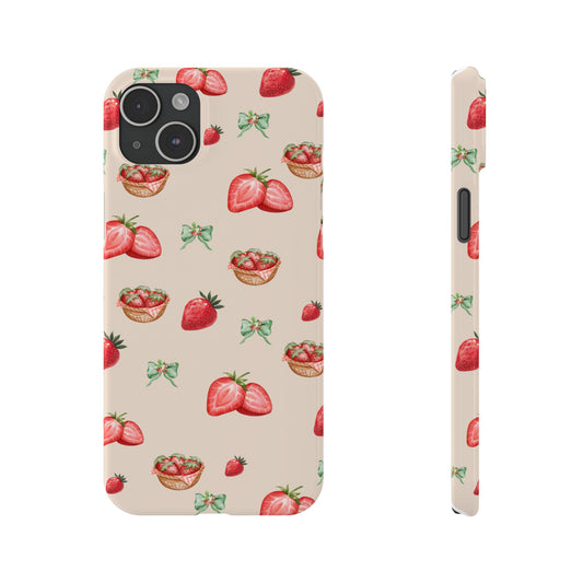 Strawberry Bow | Slim Phone Case