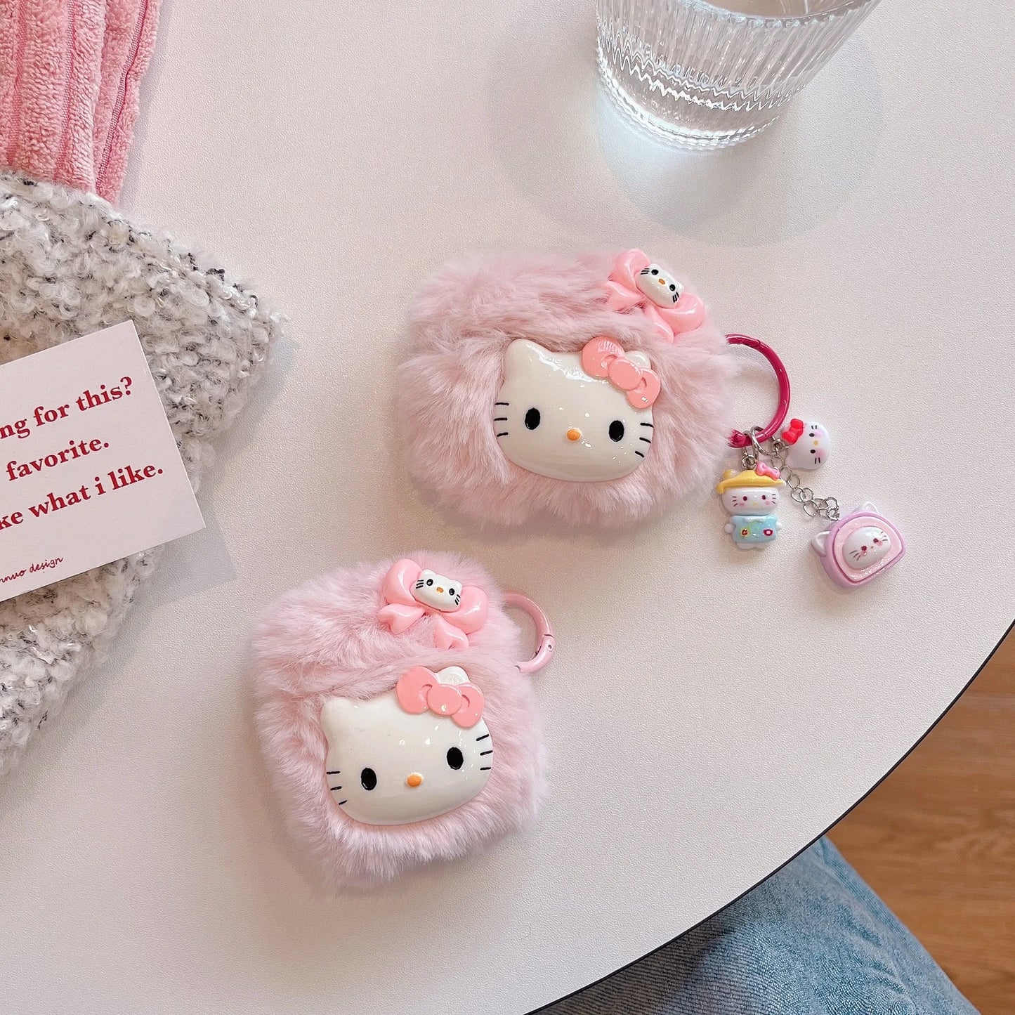 Hello Kitty Pink for Airpods Pro 2 Case,Plush Anime Earphone Cover for Airpods Pro Case/Airpods 3 Case/Airpods 1/2 Case