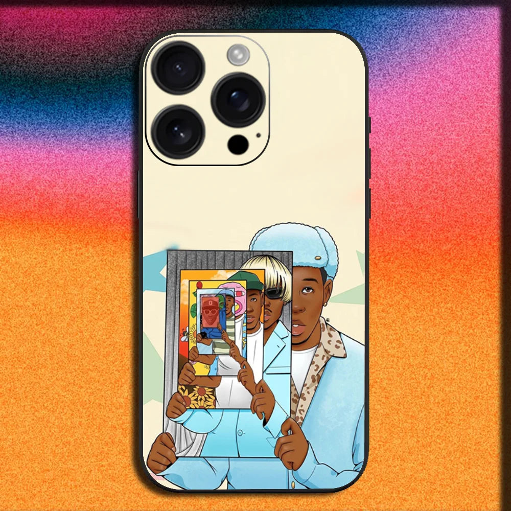 Rapper T-Tylers The Creator Phone Case For iPhone 16,15,14,13,12,11,Pro,XS,Max,XR,Plus,SE,Mini Soft Black Cover