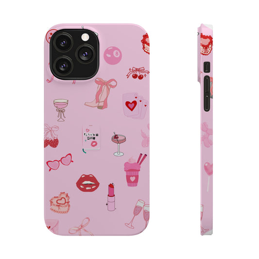 Girly Pink Coquette | Slim Phone Case