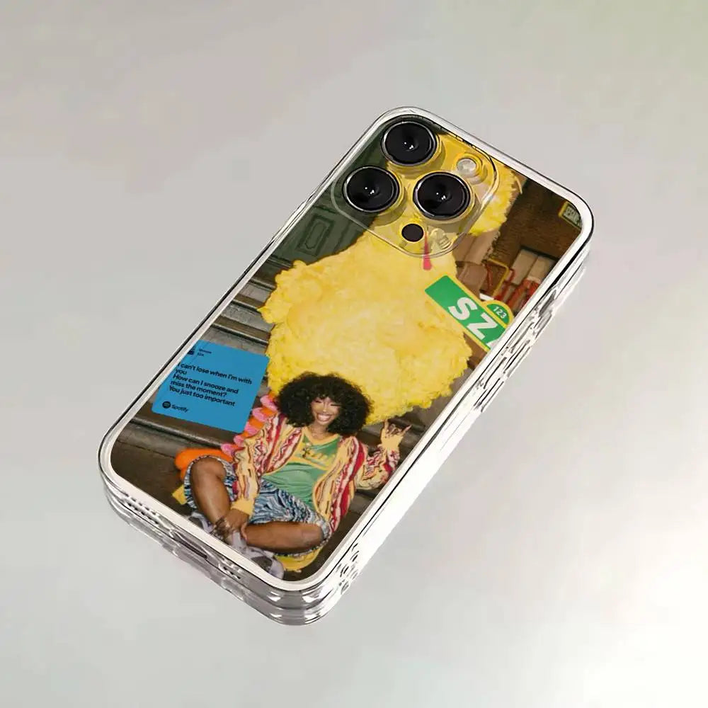 Singer S-SZA lana Phone Case For iPhone 16,15,14,13,12,11 Plus,Pro,Max,XR,XS,X,7,8 SE,Mini Transparent Silicone Soft