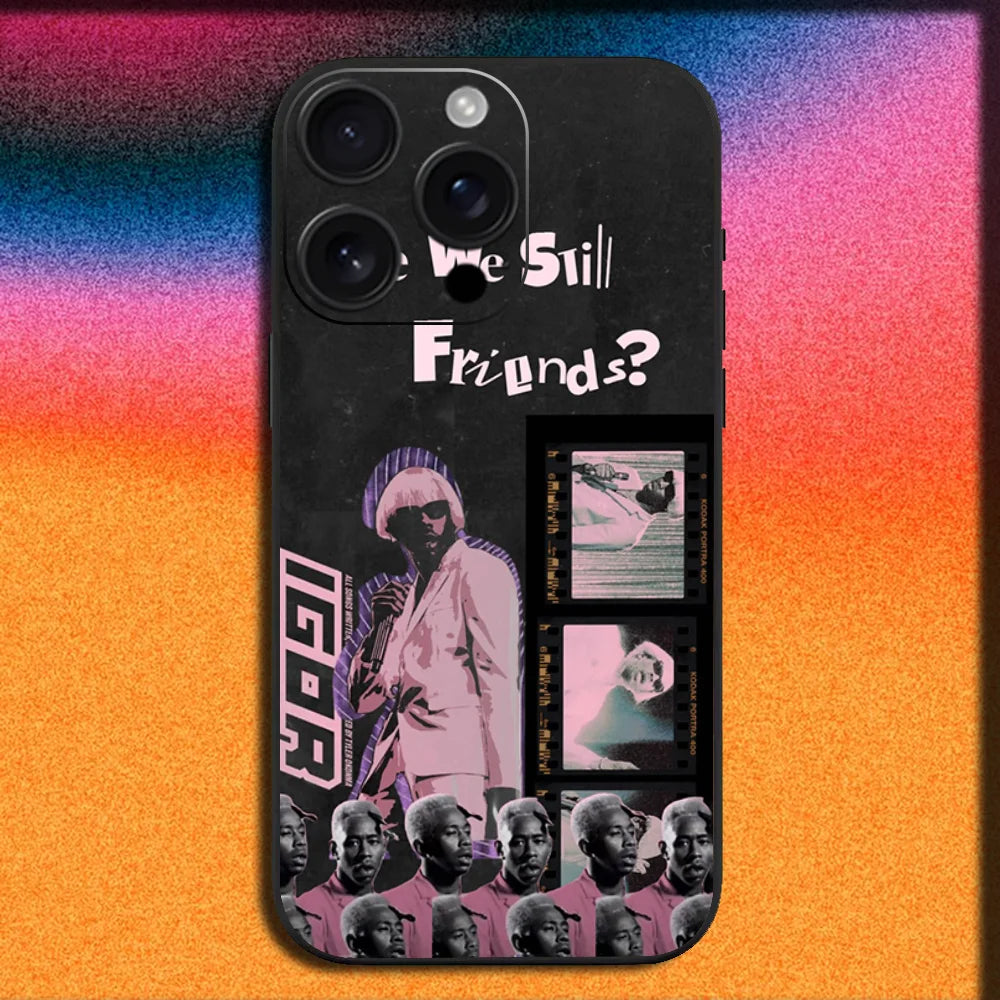 Rapper T-Tylers The Creator Phone Case For iPhone 16,15,14,13,12,11,Pro,XS,Max,XR,Plus,SE,Mini Soft Black Cover