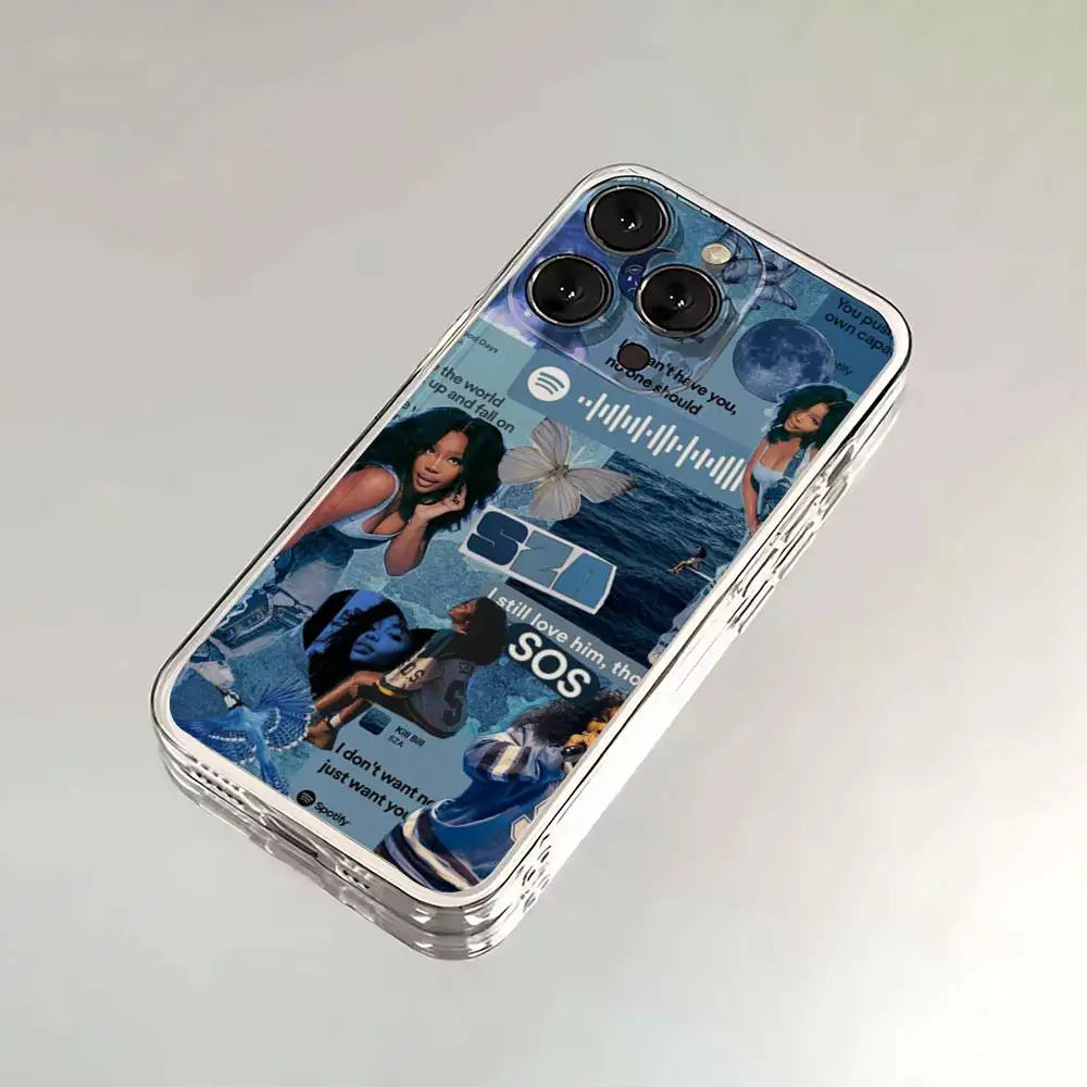 Singer S-SZA lana Phone Case For iPhone 16,15,14,13,12,11 Plus,Pro,Max,XR,XS,X,7,8 SE,Mini Transparent Silicone Soft